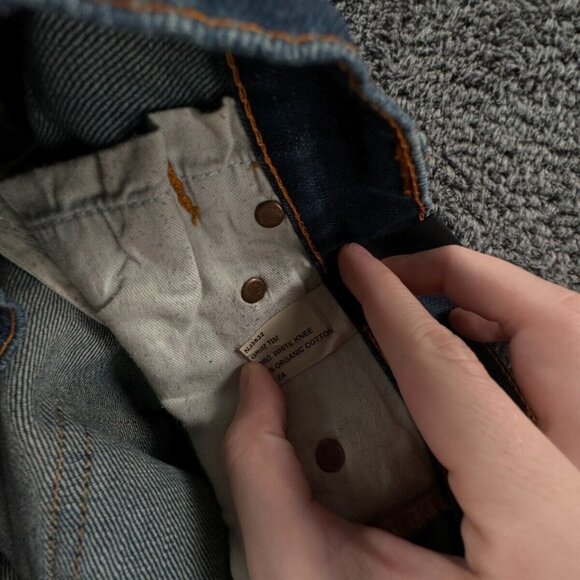 Nudie Jeans Co Mens Jeans Denim Pants Trouser Size 28x32 GRIM TIM WHITE KNEE - Picture 16 of 16